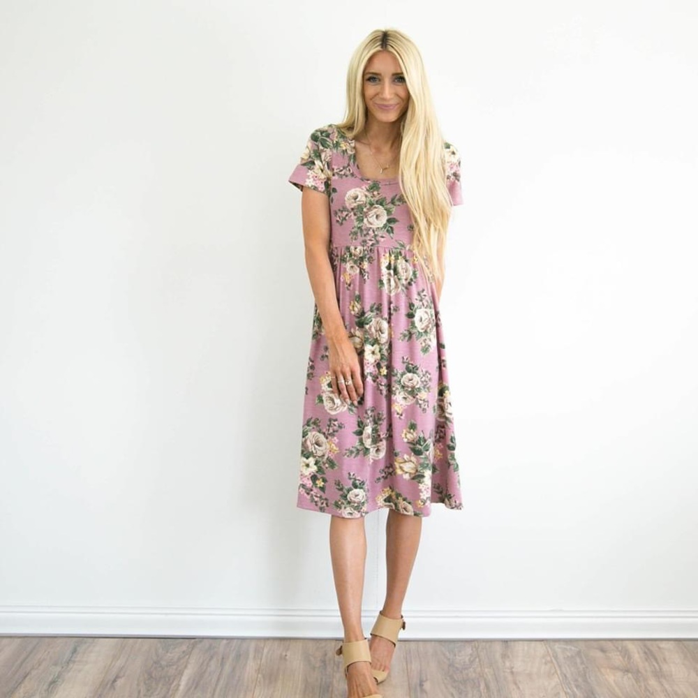 💛Stevie Hender Tillie Floral Dress in Mauve